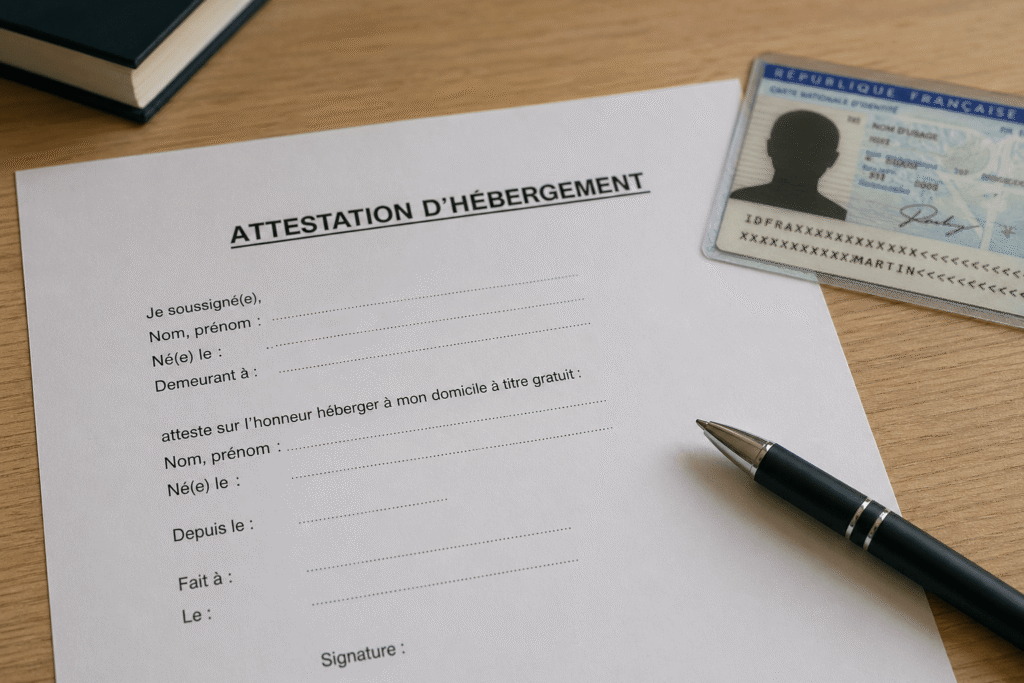 Attestation d'hébergement
