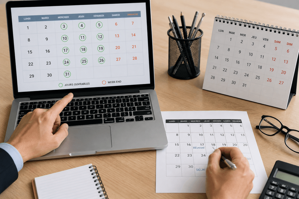 Calcul des jours ouvrables