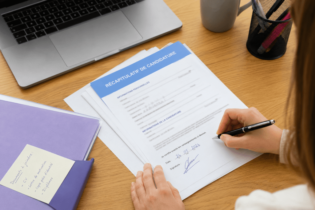Récapitulatif de votre candidature signée